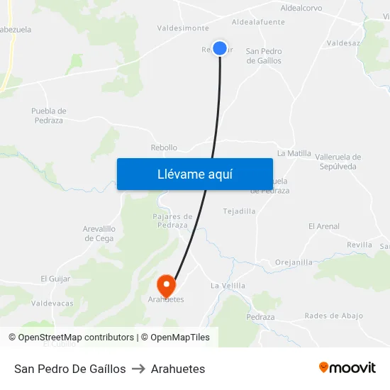 San Pedro De Gaíllos to Arahuetes map