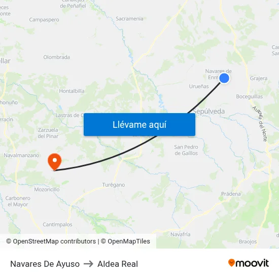 Navares De Ayuso to Aldea Real map