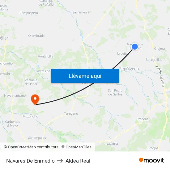 Navares De Enmedio to Aldea Real map