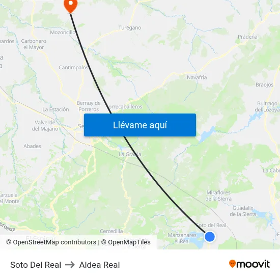 Soto Del Real to Aldea Real map