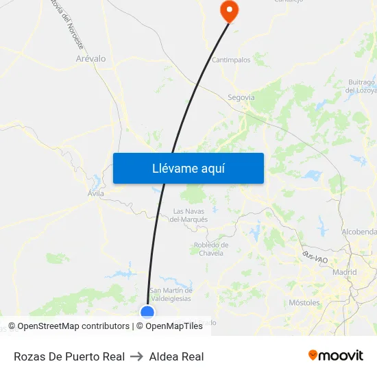 Rozas De Puerto Real to Aldea Real map