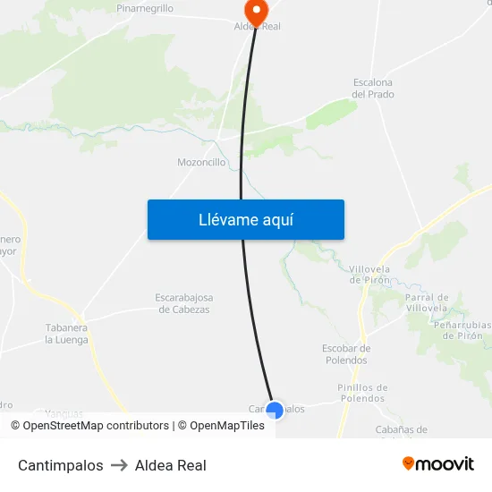 Cantimpalos to Aldea Real map