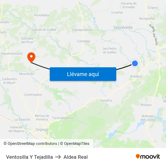 Ventosilla Y Tejadilla to Aldea Real map
