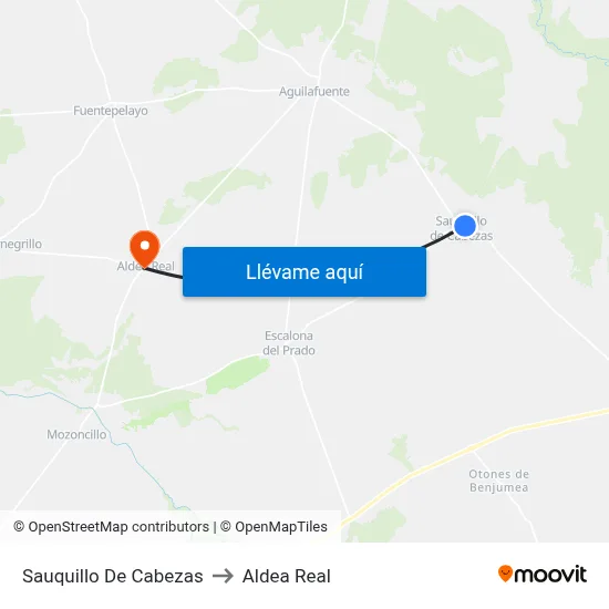 Sauquillo De Cabezas to Aldea Real map