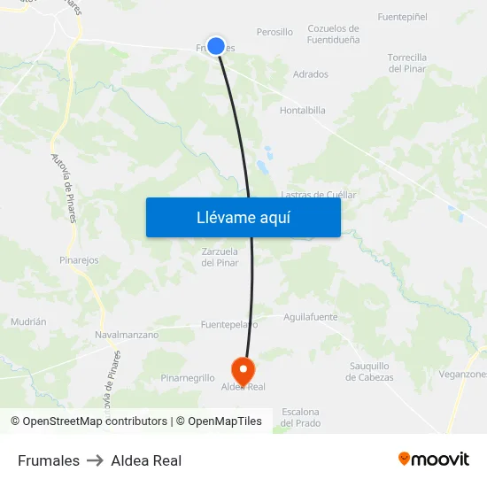 Frumales to Aldea Real map