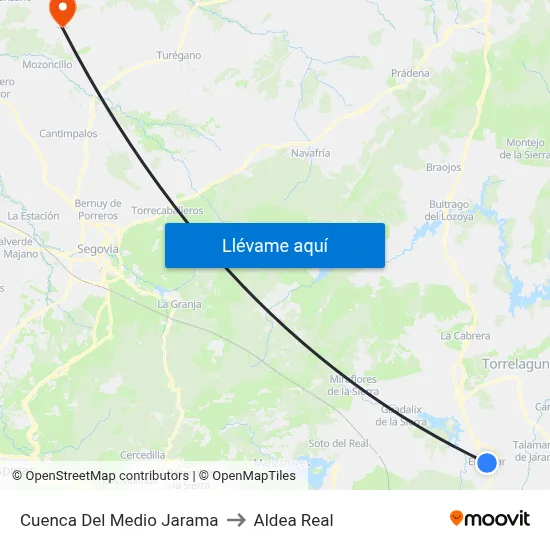 Cuenca Del Medio Jarama to Aldea Real map