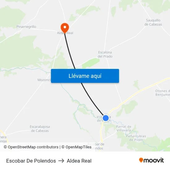 Escobar De Polendos to Aldea Real map