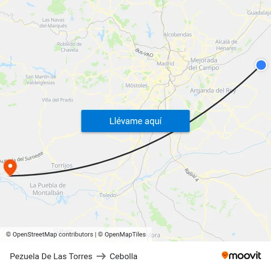 Pezuela De Las Torres to Cebolla map
