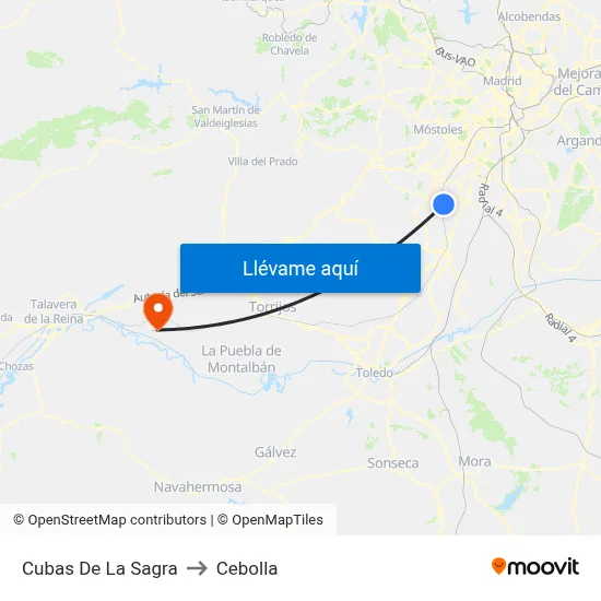 Cubas De La Sagra to Cebolla map