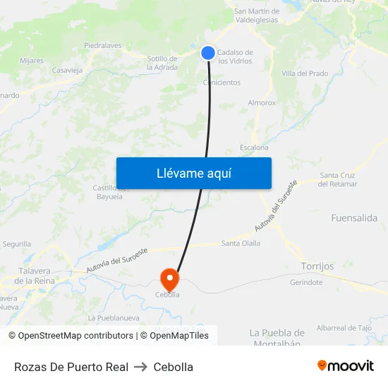 Rozas De Puerto Real to Cebolla map