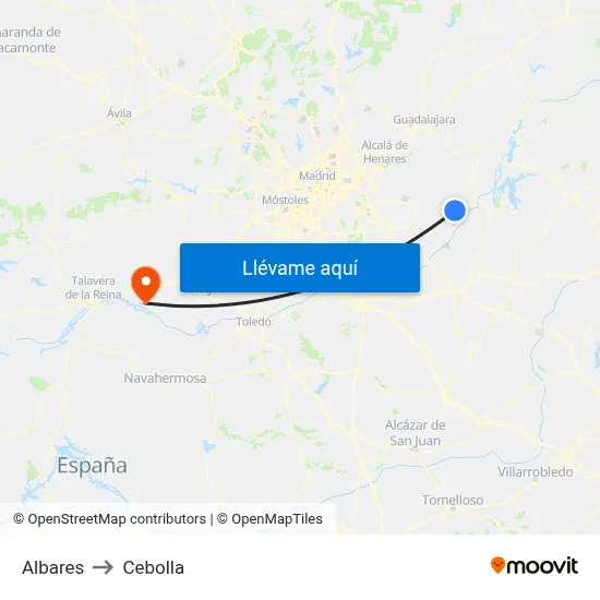 Albares to Cebolla map