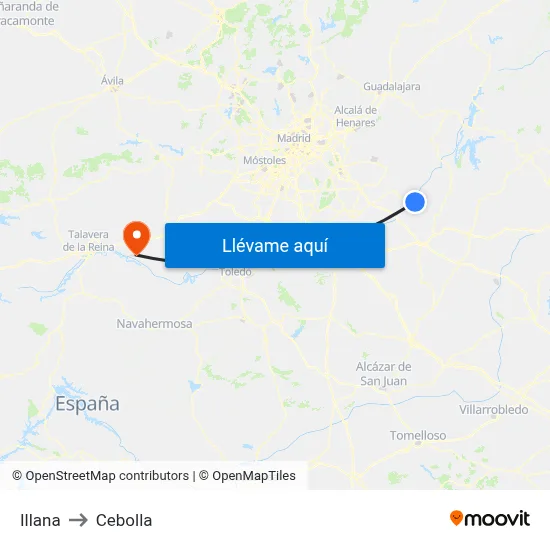Illana to Cebolla map