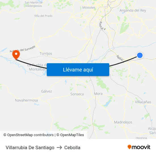 Villarrubia De Santiago to Cebolla map