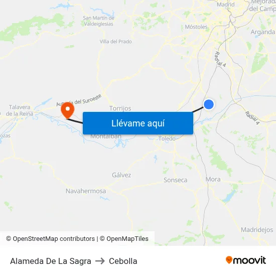 Alameda De La Sagra to Cebolla map