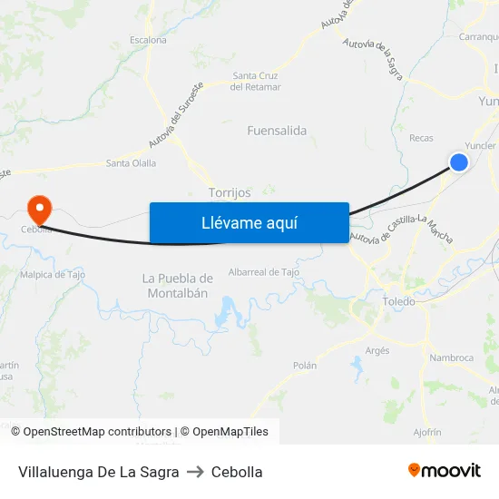 Villaluenga De La Sagra to Cebolla map