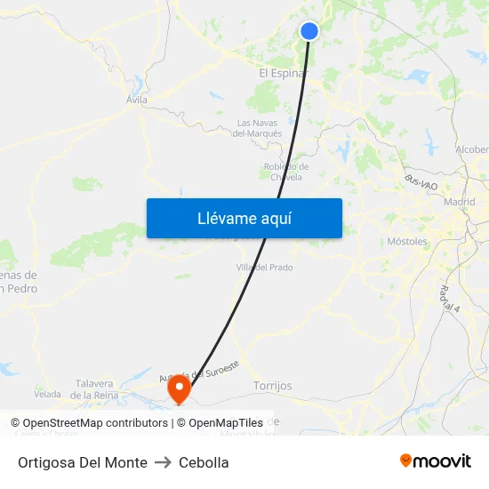 Ortigosa Del Monte to Cebolla map