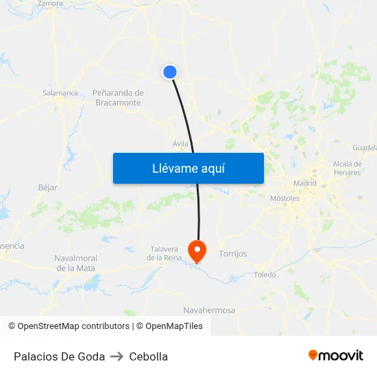 Palacios De Goda to Cebolla map