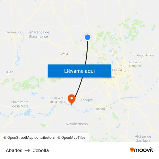 Abades to Cebolla map