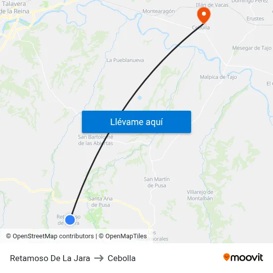 Retamoso De La Jara to Cebolla map