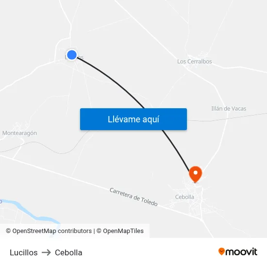 Lucillos to Cebolla map