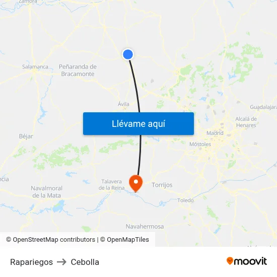 Rapariegos to Cebolla map