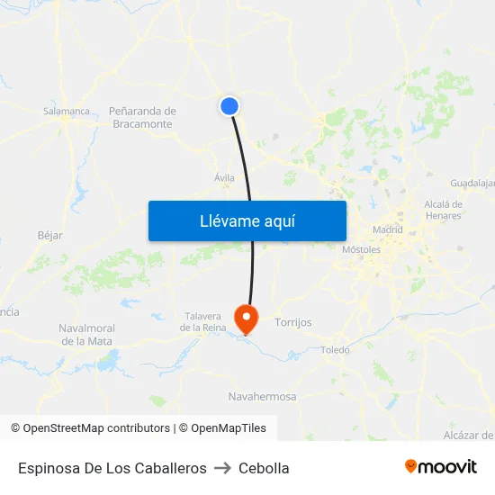 Espinosa De Los Caballeros to Cebolla map