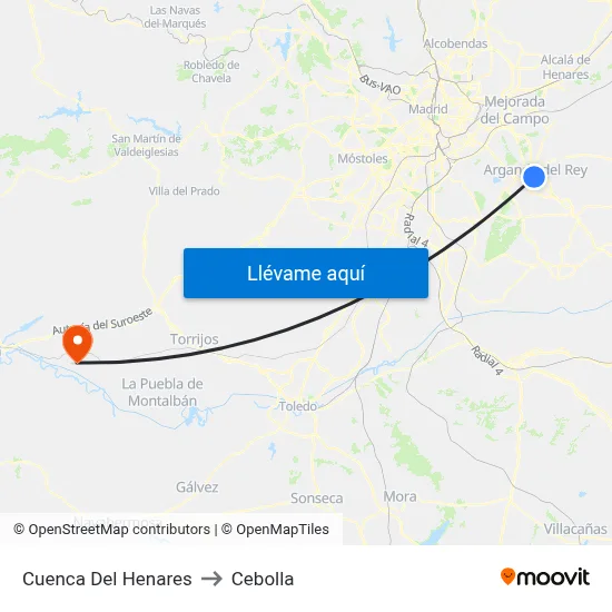 Cuenca Del Henares to Cebolla map