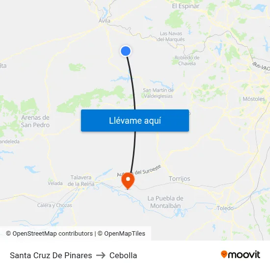 Santa Cruz De Pinares to Cebolla map