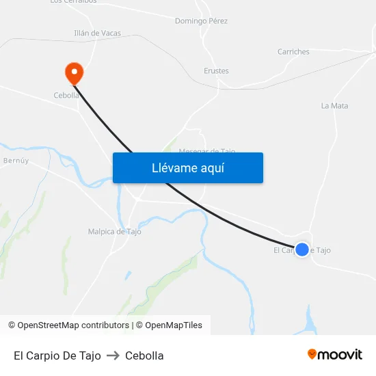 El Carpio De Tajo to Cebolla map