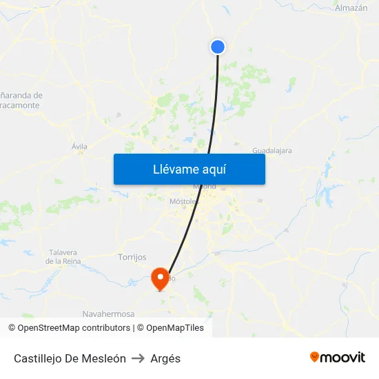Castillejo De Mesleón to Argés map