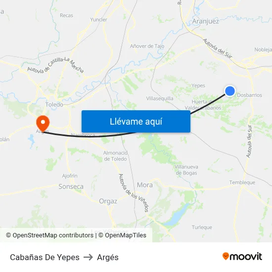 Cabañas De Yepes to Argés map