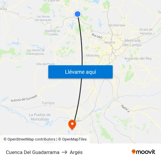 Cuenca Del Guadarrama to Argés map