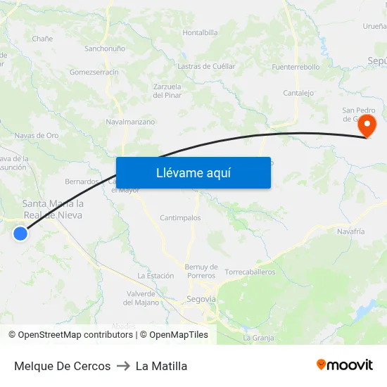 Melque De Cercos to La Matilla map