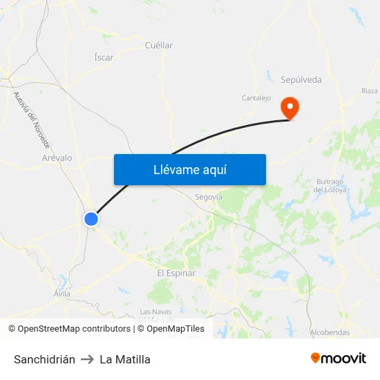 Sanchidrián to La Matilla map