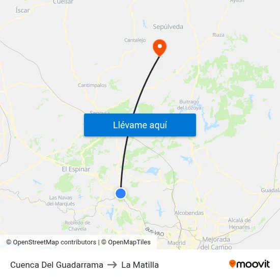Cuenca Del Guadarrama to La Matilla map