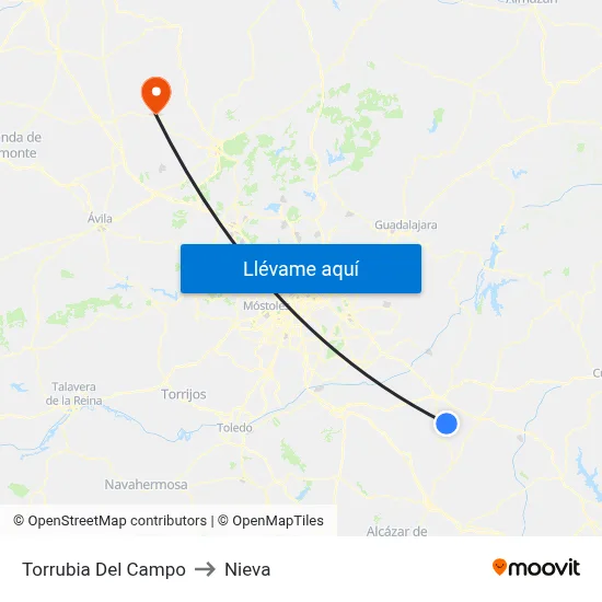 Torrubia Del Campo to Nieva map