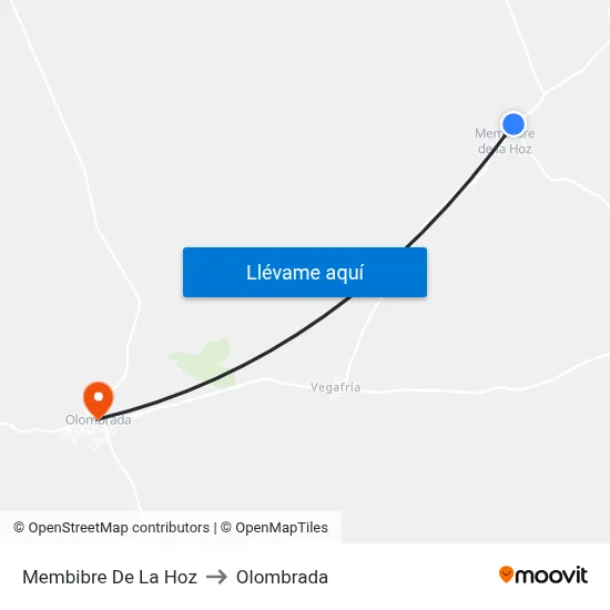 Membibre De La Hoz to Olombrada map