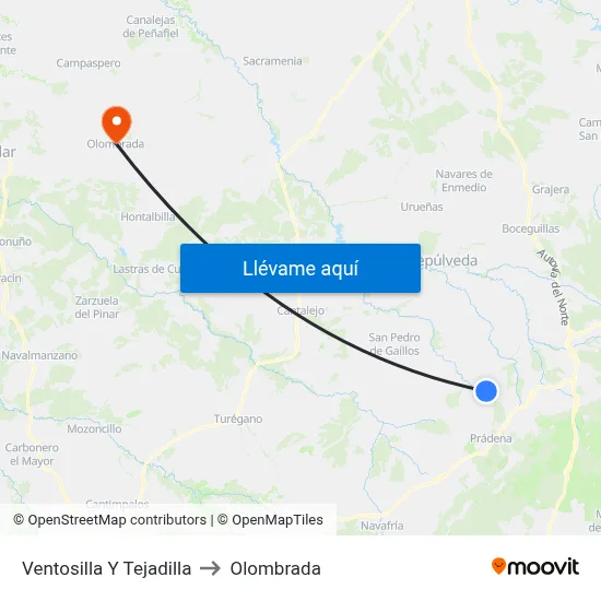 Ventosilla Y Tejadilla to Olombrada map