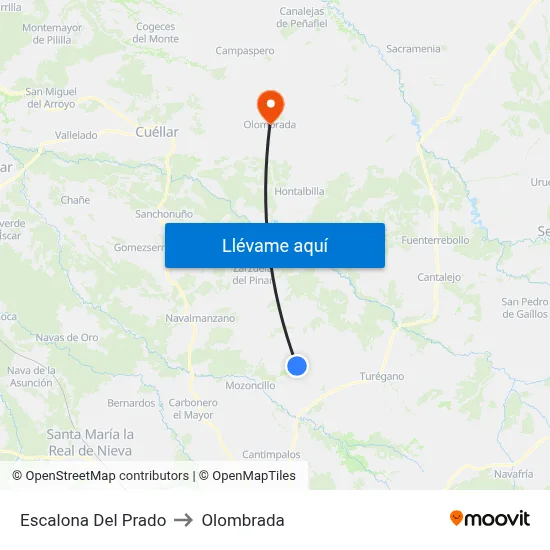 Escalona Del Prado to Olombrada map