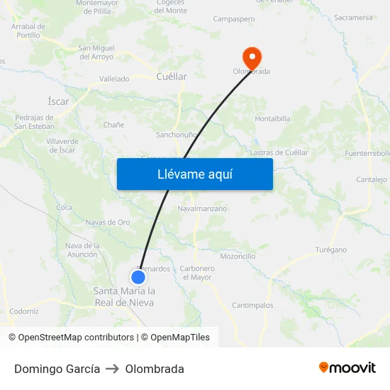Domingo García to Olombrada map
