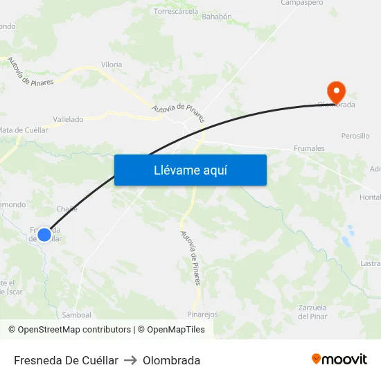 Fresneda De Cuéllar to Olombrada map