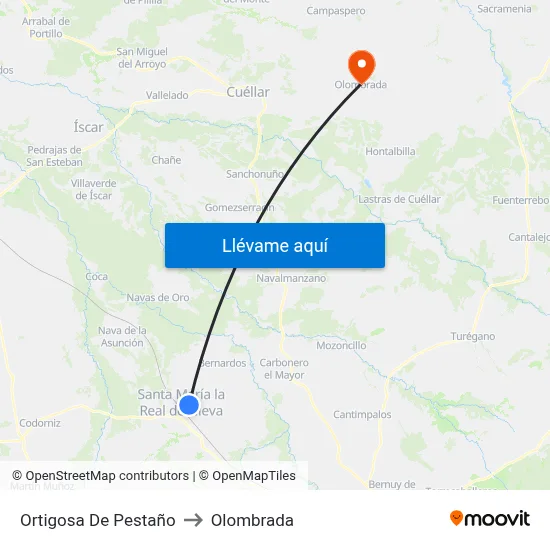 Ortigosa De Pestaño to Olombrada map