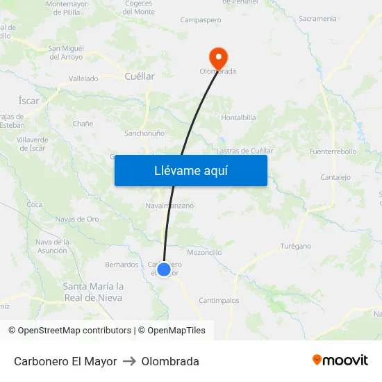 Carbonero El Mayor to Olombrada map