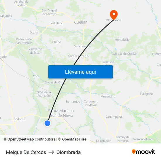 Melque De Cercos to Olombrada map
