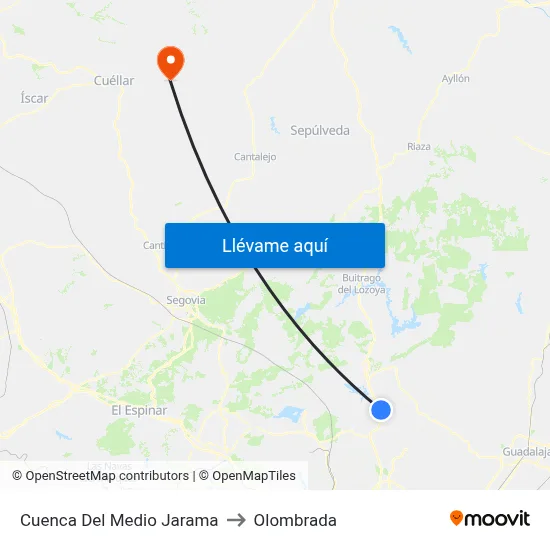 Cuenca Del Medio Jarama to Olombrada map