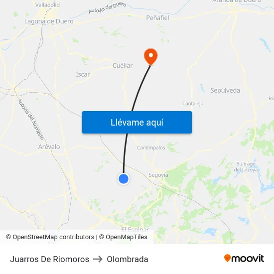 Juarros De Riomoros to Olombrada map