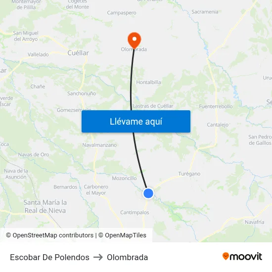 Escobar De Polendos to Olombrada map