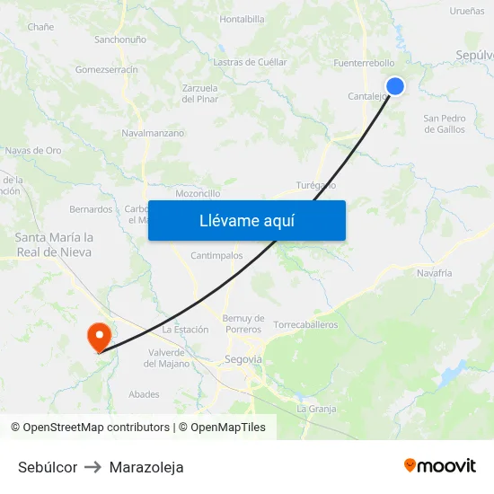 Sebúlcor to Marazoleja map