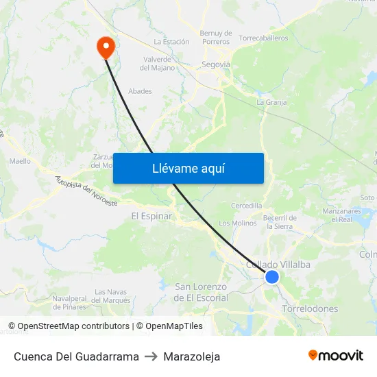 Cuenca Del Guadarrama to Marazoleja map