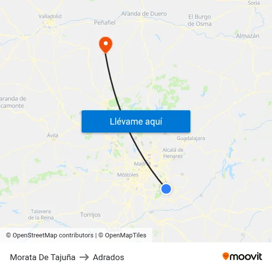 Morata De Tajuña to Adrados map